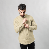 Camisa Baco Cuello MAO Mangas Largas de Algodón