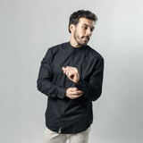 Camisa Baco Cuello MAO Mangas Largas de Algodón
