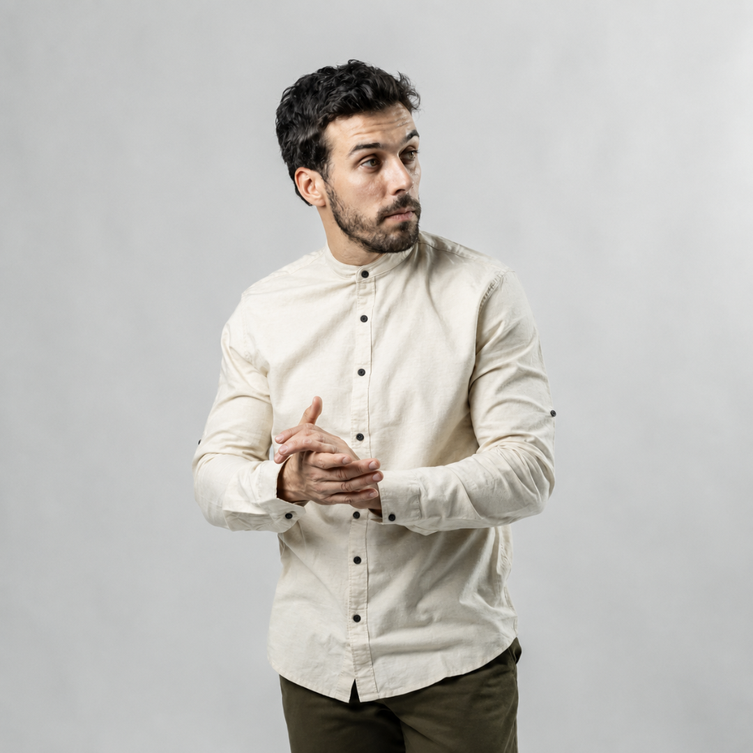 Camisa Baco Cuello Mao Mangas Largas