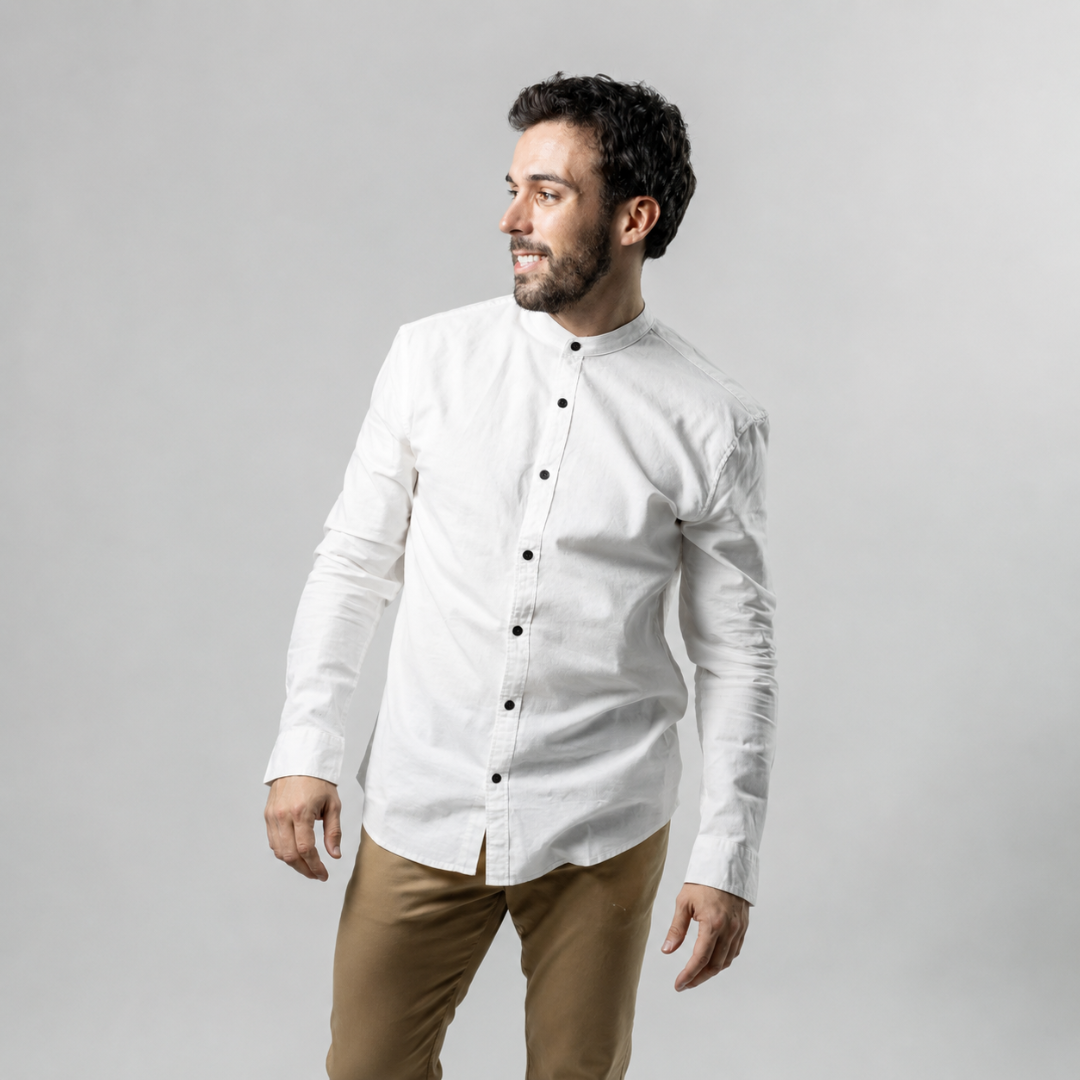 Camisa Baco Cuello Mao Mangas Largas